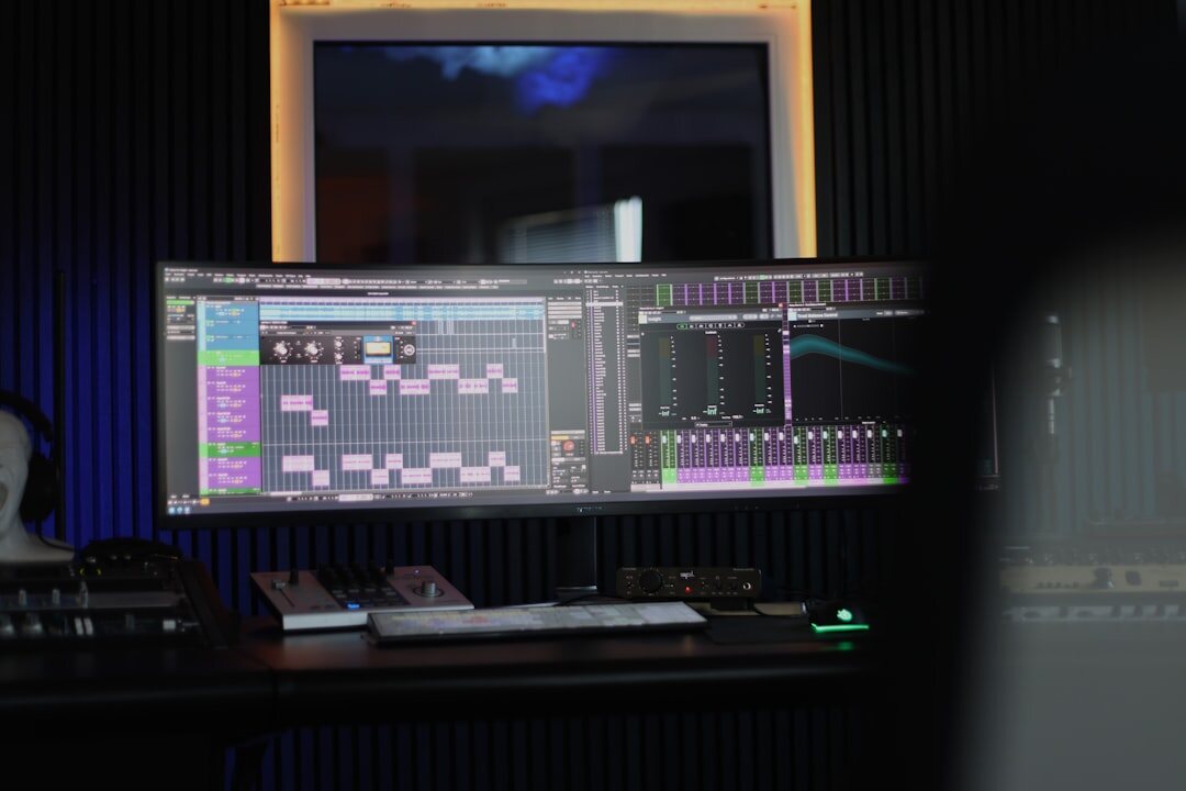 video editor at computer