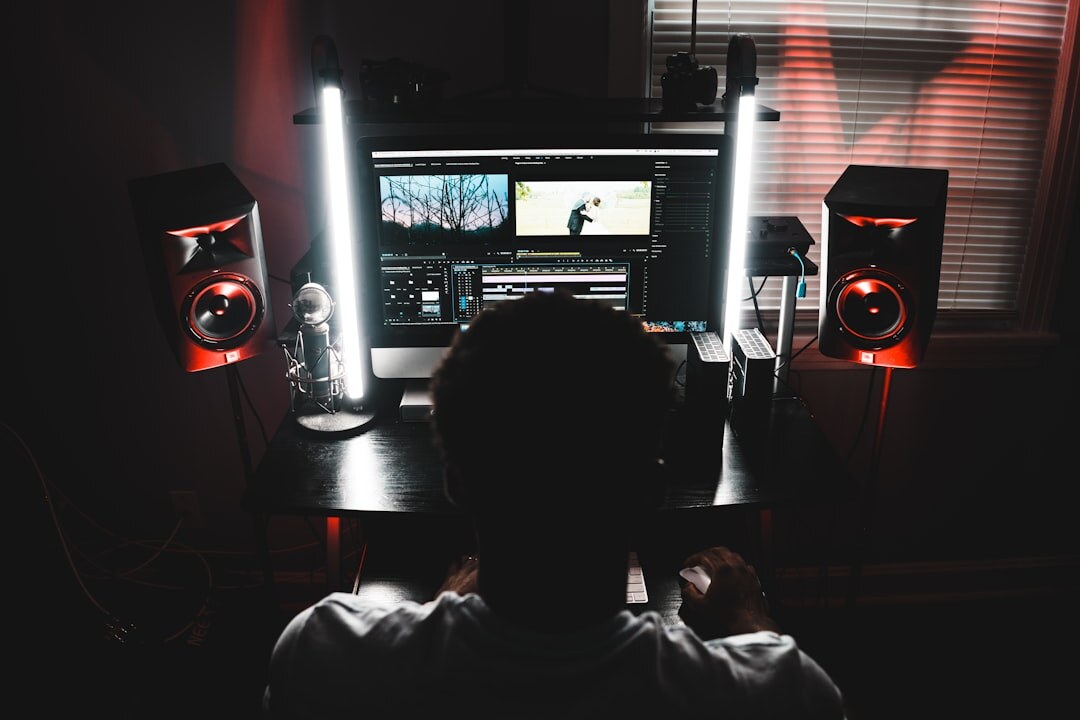video editor at computer